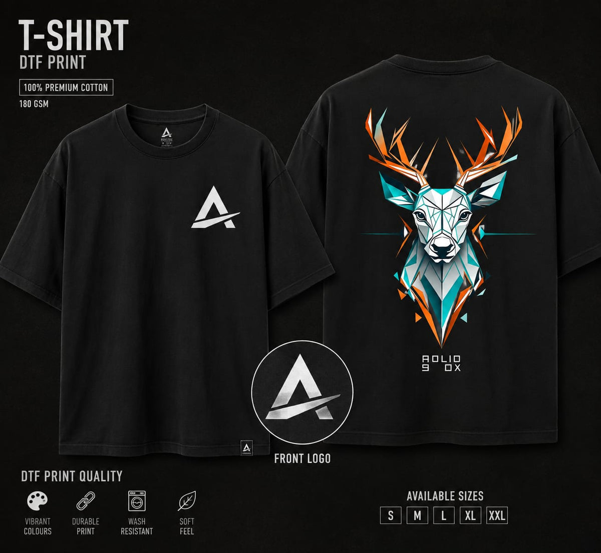 Geometric Deer Graphic T-Shirt